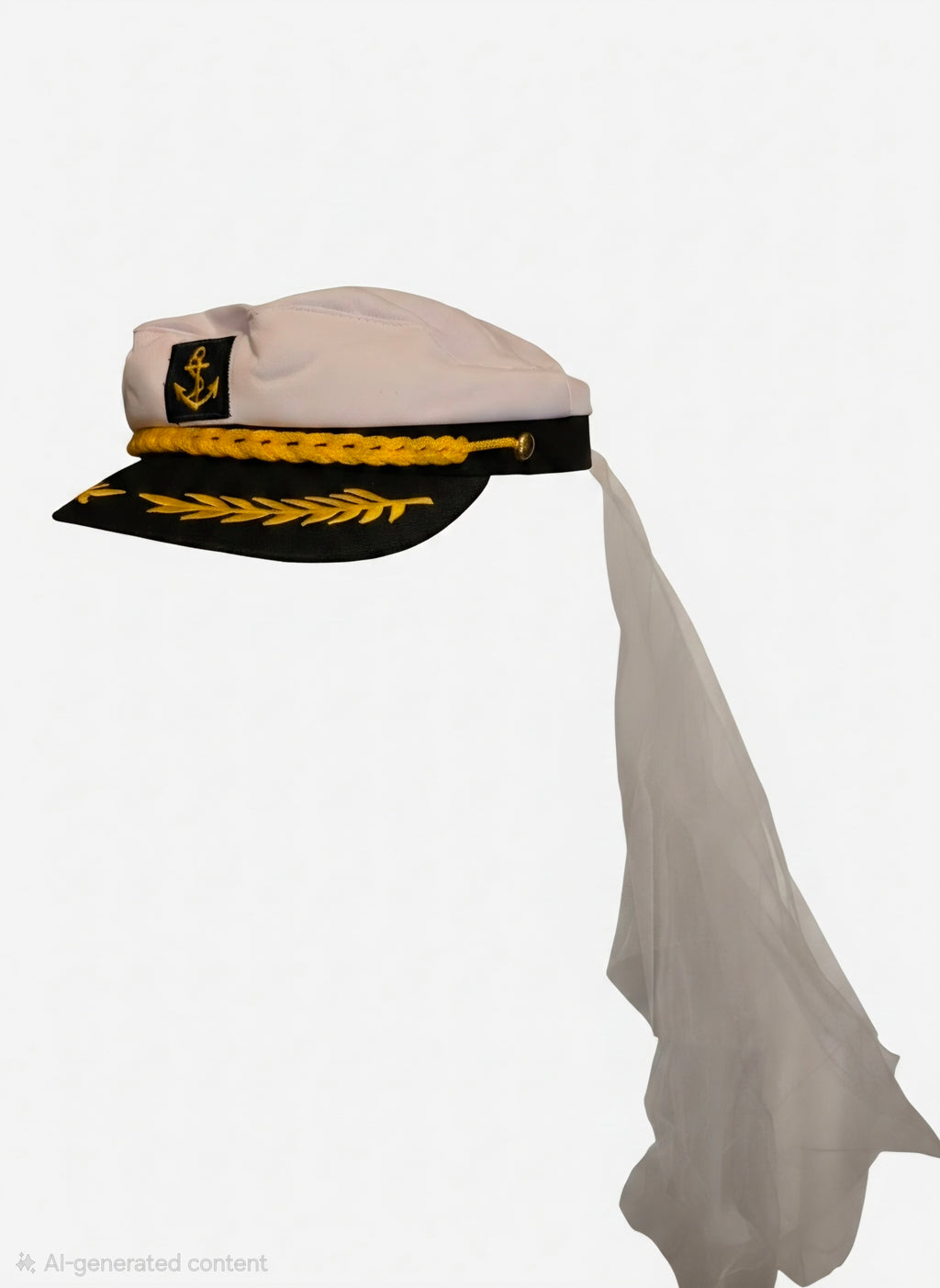 Bridal Veil Captain's Hat - Bachelorette Party Accessory